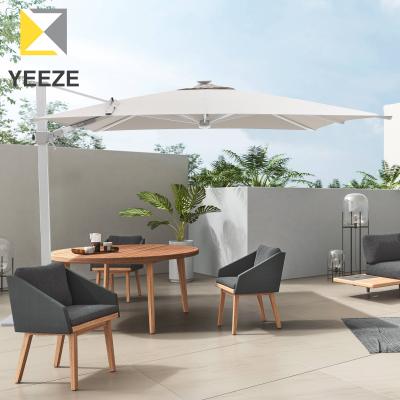 China Modern 360 Shade Large Full Aluminum Offset Patio Umbrella Backyard High End Hanging Luxury Umbrella Customized for sale