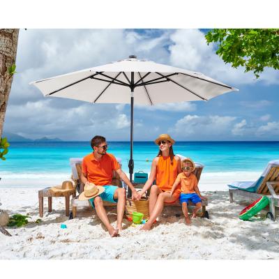 China 100% Rust Resistant Cafe Full Aluminum Luxury Outdoor Patio Beach Furniture Umbrellas With Outdoor for sale