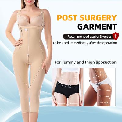 China Antibacterial Zipper High Open Post Crotch High Waist Women Surgery Compression Liposuction Garment Legging Shapewear Panties for sale