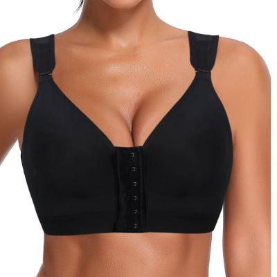 China Larrycard Full Coverage Front Closure Compression Garment Tops Mail Surgery Antibacterial Breast Augmentation Bra for sale