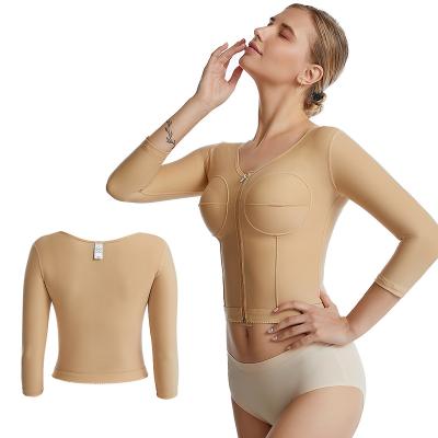 China Antibacterial Tummy Control Post Surgery Liposuction Shapewear Tops Compression Bra Post Surgery With Long Sleeves for sale