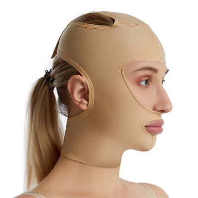 China Antibacterial Medical Line Cheek Chin Lift Up Full Face Shaper Face Cloth Liposuction Clothes V Slimming Belt Strap for sale