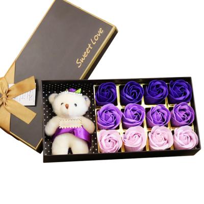 China Lovely Handmade Soap Flower Gift Box Bear Small Valentine's Day Gift for sale