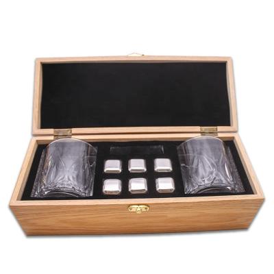 China Ice Cube Viable Whiskey Stainless Steel Stones Whiskey Rocks Stones Cooling Gift Set for sale