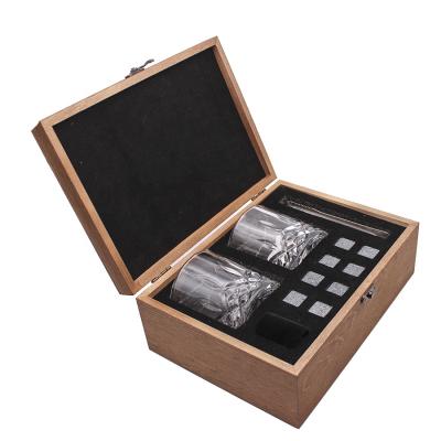 China Best Viable Selling Wine Cooler Whiskey Stones Whiskey Rocks Cooling Stone In Wooden Gift Set for sale