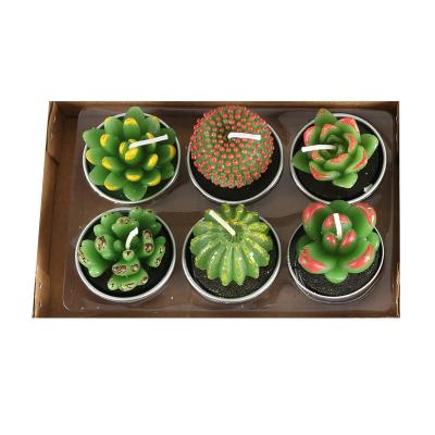 China 12PCS/Box Artificial Plant Scented Succulent Candles Christmas Decoration Supplies Handmade Paraffin Wax Smokeless Scented Candle for sale