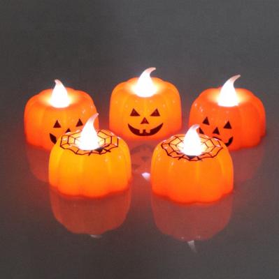 China New Home Decoration Led Halloween Christmas Party Decorations PVC Atmosphere Electronic Decoration Lights Glowing Toys Pumpkin Candle Lights for sale