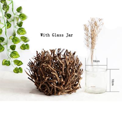 China Antique home decoration bar villa with branch glass bird tree pots candle nest shape Christmas decoration candle holder wholesale for sale