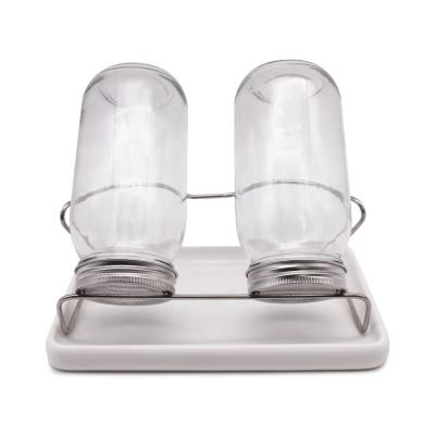 China Viable Sprouting Glass Jar Set With #304 Stainless Steel Lid, Rack And Store 2 Pack Glass Jar for sale