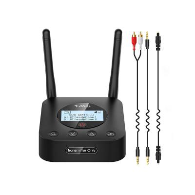 China Dual Antenna with aptX LL Bluetooth 5.0 Transmitter for TV /PC to 2 Headphones / Speakers , Bluetooth Adapter with Screen Display aptX Low Latency and HD for sale