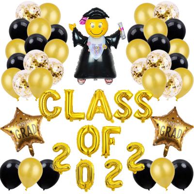 China New Hot Sale 2022 Gaduation Balloon Eco-friendly Disposable Set Congratulations Graduate Graduation Party Decorations For Graduation Backdrop for sale