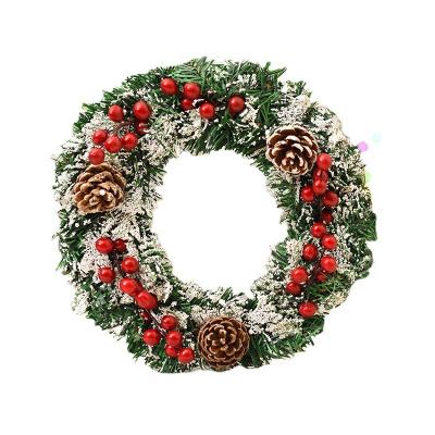 China Beautiful 2021 New Style Christmas Wreath PVC Window Indoor Outdoor Hanging Christmas Decorations for sale