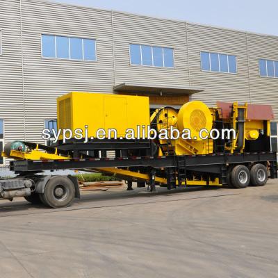 China 2014 SDSY quarry mobile stone crusher plant, mobile jaw crusher plants, mobile crushing station for aggregate production for sale