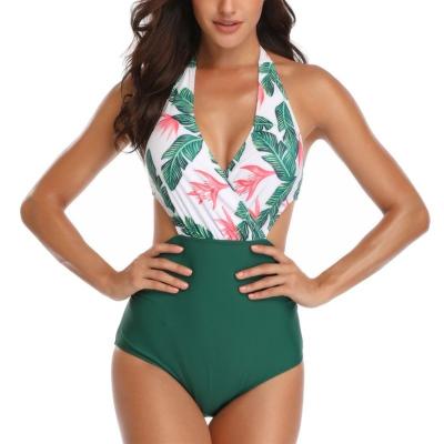 China Antibacterial Factory Direct Plus Size Swimwear New Printing Wrinkles Hide Abdomen Show Slimming No Moq Piece Swimwear Famous Brand for sale