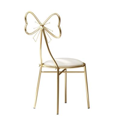 China Soft Leisure Chair Home Furniture Comfort Seat Butterfly Design Gold Metal Wedding Chairs For Wedding Reception for sale