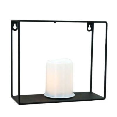 China Viable Simple Black Metal Square Wall Shelf Wall Storage Racks And Classic Racks for sale