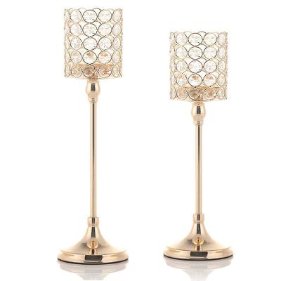 China Holiday Party Event Supplies Crystal Gold and Silver Home Decoration Wedding Table Candle Holders for sale