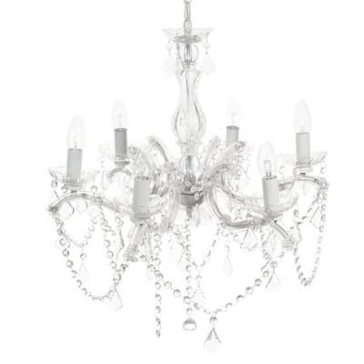 China 6am Residential Modern Fancy Acrylic or Crystal Chandelier Lighting Marie Metal White Drop Bead for sale