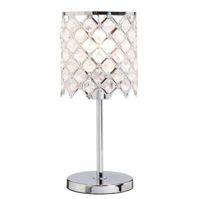 China Traditional Modern Polished Chrome And Clear Acrylic Jewel Cylinder Touch Table Lamp for sale