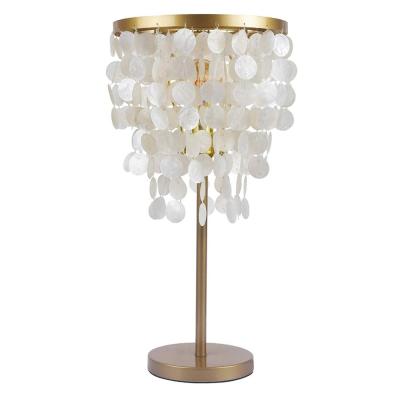 China Traditional Table Lamp Morden Fort 3 Lights Capiz Lamp For Bed Room / Living Room / Dining Room for sale