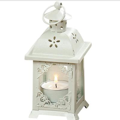 China Home Decoration Romantic French Country Style Hearts Flowers And Lace White Tea Candle Lanterns for sale