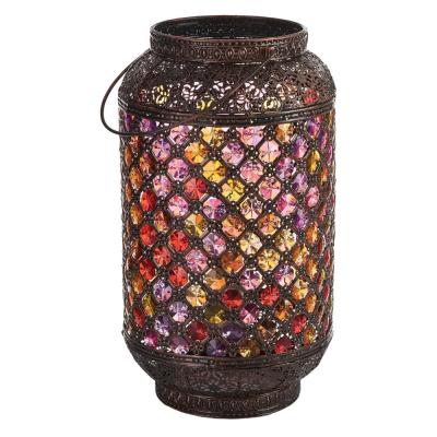 China Romantic Moroccan Jeweled Candlelight Handle Lantern for sale