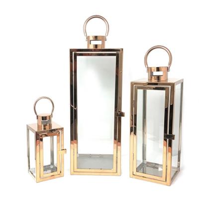 China Modern Home Decor Lantern Lagom Stainless Steel Square Lantern - SMALL for sale