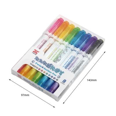 China Office School Gel Ink Pens Customized 2 in 1 Double Head Highlighter Pen For Promotional For Schools and Offices for sale