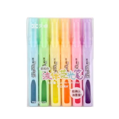 China Office School Gel Ink Pens Customizable Highlighters Pen Set 6 Colors Bible Highlighters Pens No Bleed Chisel Tip Fluorescent Highlighter Markers for sale