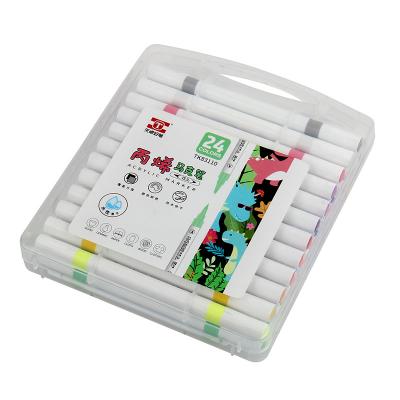 China Color Paint Marker Double Headed Acrylic Marker 12/18/24/36 colors For Children Student Watercolor Marker Set for sale