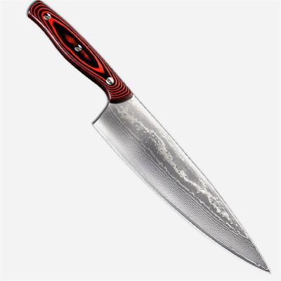 China Carbon Steel 8 Inch Damascus Kitchen Knife Slicer Steel Sharp Butcher Knife Boning Knife 67G10 Core 59HRC Chef Knife Steel Meat Cutter for sale