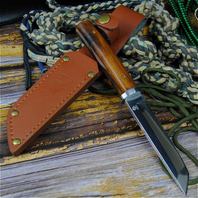 China PEGASI Carbon Steel 9CR18MOV Self-defense Fishing Knife Jungle Hunting Knife Japanese Outdoor Sharp Tactical Knife+Leather Cover for sale