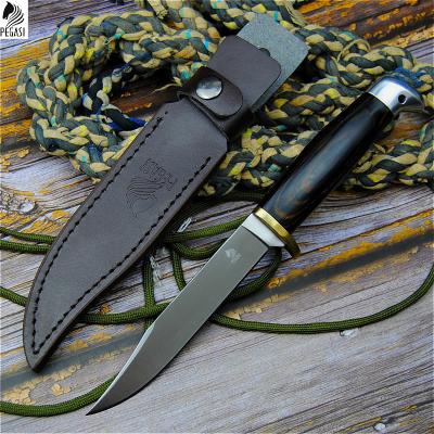 China PEGASI Japan 9CR18MOV Carbon Steel All-in-one Tactical Knife North American Hunting Ebony Straight Knife Outdoor Tactical Knife for sale