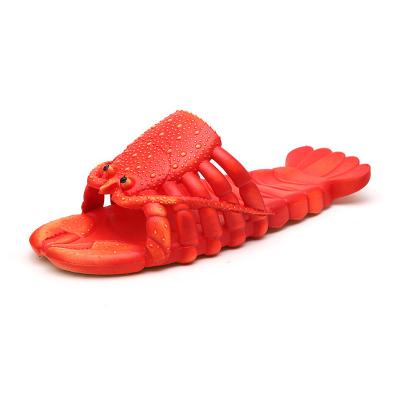 China Summer men's and women's couples outdoor sandals slippers and slippers funny beach crayfish lobster slippers cartoon children parent-child slippers for sale