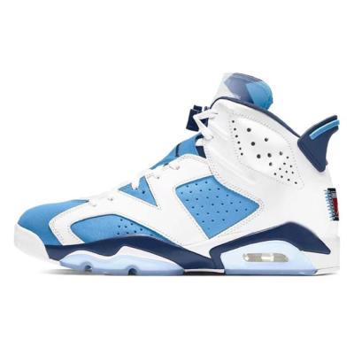 China Fashion Mens Womens 6s Blue A+ Rubber College Jordan 6 Retro Basketball Sports Walking Shoes for sale