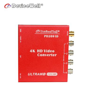 China 4K Devicewell 12G PD2091D SDI To Fiber Optic Video Converter Without Optical Module for sale