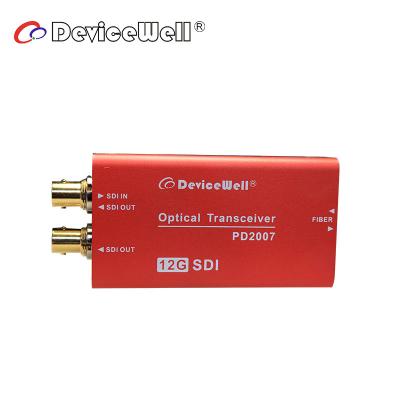 China Up to 12 SDI Devicewell PD2007 12G SDI Fiber Optic Video Converter Transceiver for sale