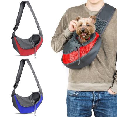 China Viable Dog Going Out Carry Bag Breathable Mesh Oxford Single Comfort Sling Tote Pouch Bag Mesh Outdoor Travel Dog Shoulder Bag for sale