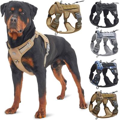 China Viable Reflective Tactical Harness For Large Small Dogs Training Vest Leash Pet Harness And Leash Set For Deluxe No Pull Dog Harness for sale