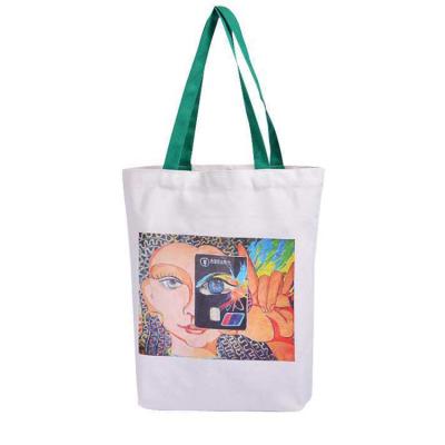 China Customized Reusable Logo Bag Blank Environmental Shopping Tote Dealing Creative Printed Pattern Cotton Canvas Bag for sale