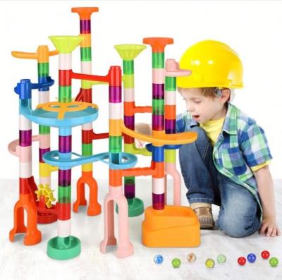 China Construction Toy New 200 pieces marble maze building blocks toy for kids STEM learning toy marble track race tower model birthday gifts for sale