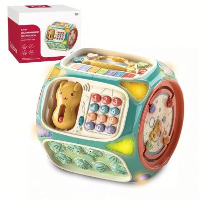 China ABS New arrival Baby Portable Activity Cube Toys Educational 8 IN 1 Multi functional Polyhedral Learning Sensory kids drum set toys for sale