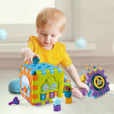 China ABS Baby Portable Activity Cube Toys Educational 8 IN 1 Multi functional Polyhedral Learning Sensory toys kid for sale