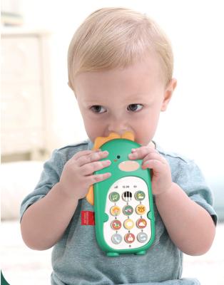 China Inflatable New 2022 Dinosaur Dancing mobile phone toys baby educational learning and play phone silicone teether toy for toddlers for sale