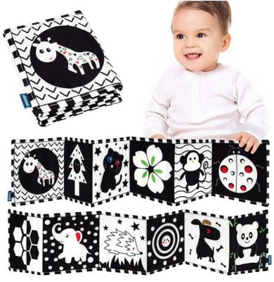 China Soft Hot selling black and white baby book set newborn toys for baby tummy time high contrast baby toys Christmas gifts for sale