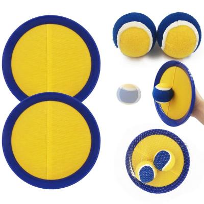 China Sports Toy 2 racket+2 balls toss and catch ball set Beach toys Toss Sticky Ball catch plastic scoop toy set for sale