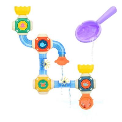 China Water Spraying Tool New 2022 Non-Toxic Summer toys bathtub time suction wall water pipe truck spray bath toy for kids for sale