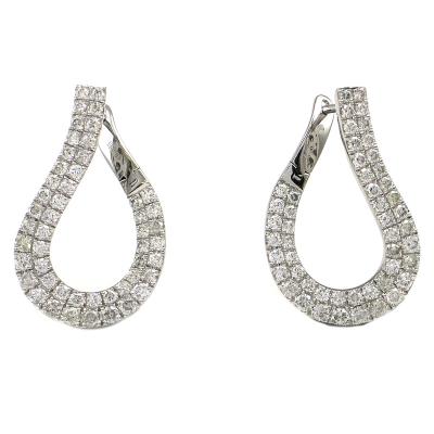 China Earrings Hunt Jewelry Wholesale Price Custom Logo No MOQ Classic White Jewelry 18K Gold Diamond Earrings for sale