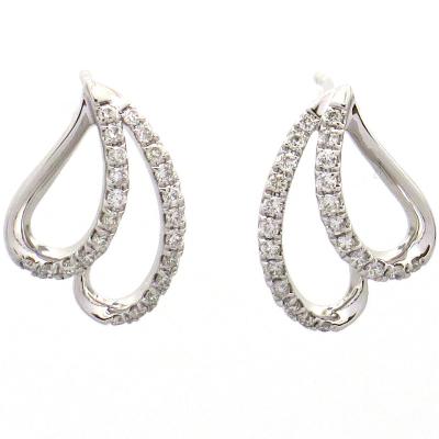 China Earrings Hunt Jewelry Wholesale Price Custom Logo No MOQ Classic White Jewelry 18K Gold Diamond Earrings for sale