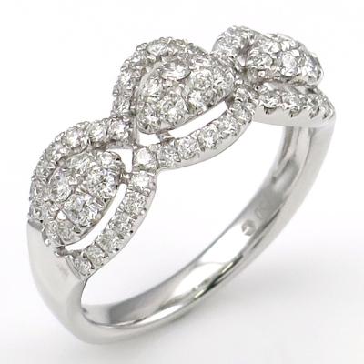 China Fashion 18K White Gold Romantic Custom Jewelry Fine Engagement Diamond Ring For Women for sale